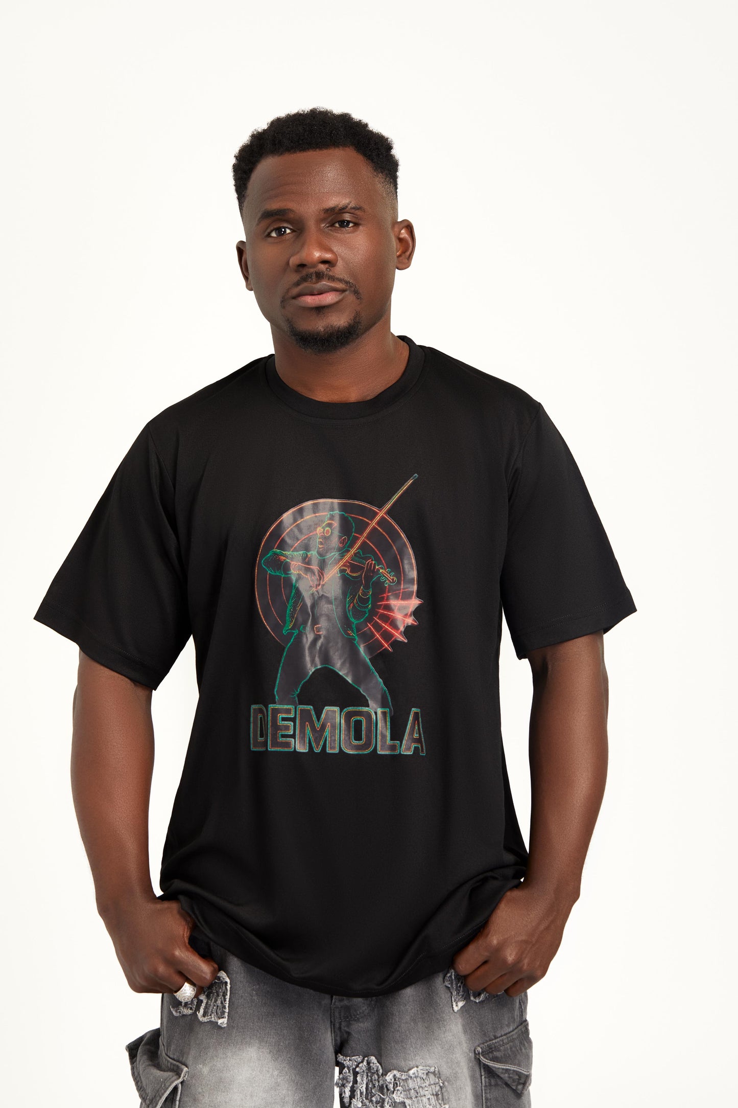 Demola Neon Logo Tee (Black)