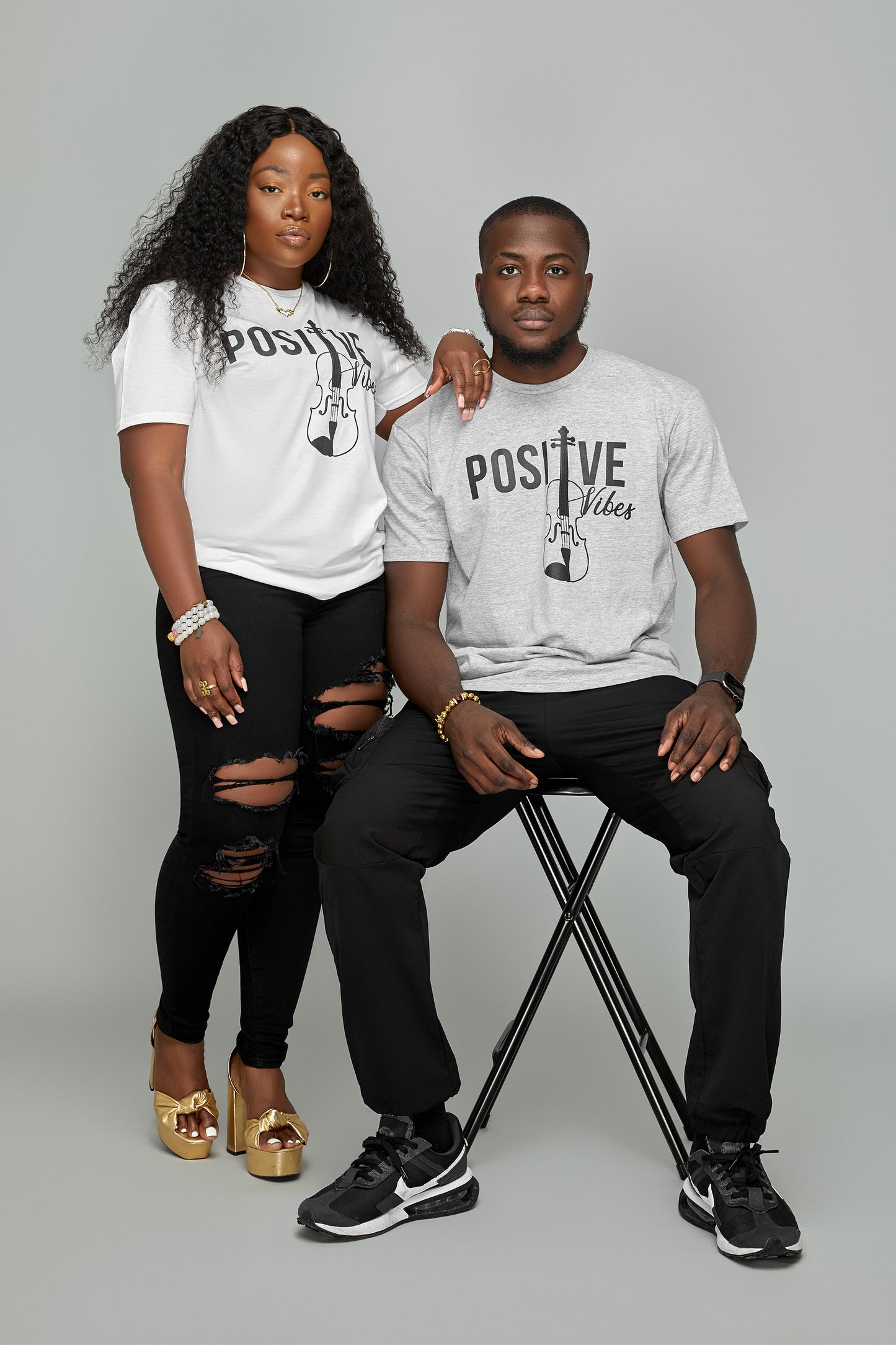 Positive Vibes Tee (Gray)