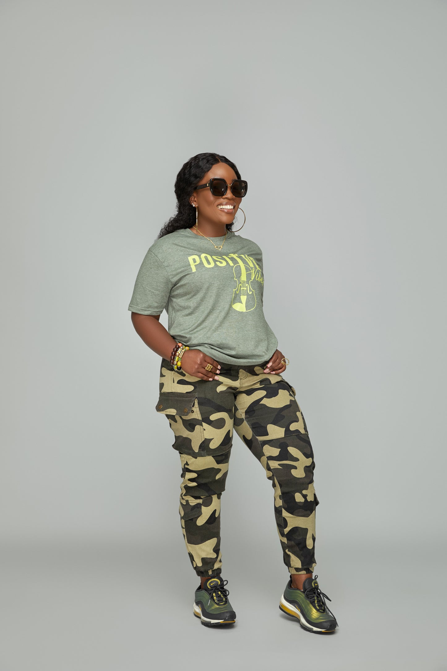 Positive Vibes Tee (Heather Green)